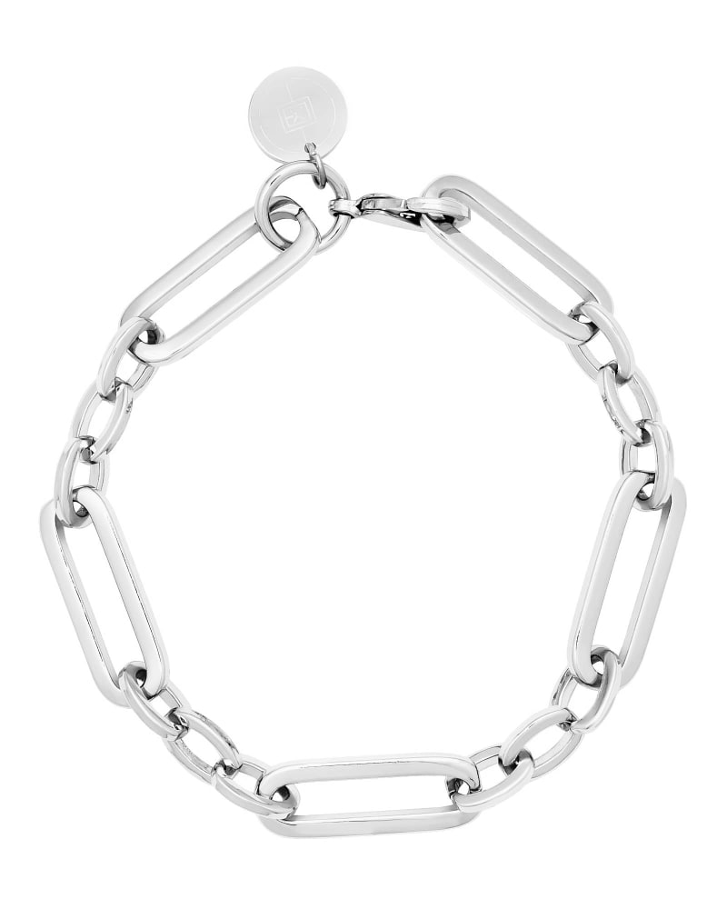 Front of a size 7" Dean Bracelet 7" Silver in Silver by Eklexic. | dia_product_style_image_id:279448